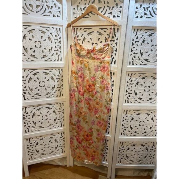 House of CB Josefina Ivory Floral Maxi Dress Size L Large - Picture 5 of 10